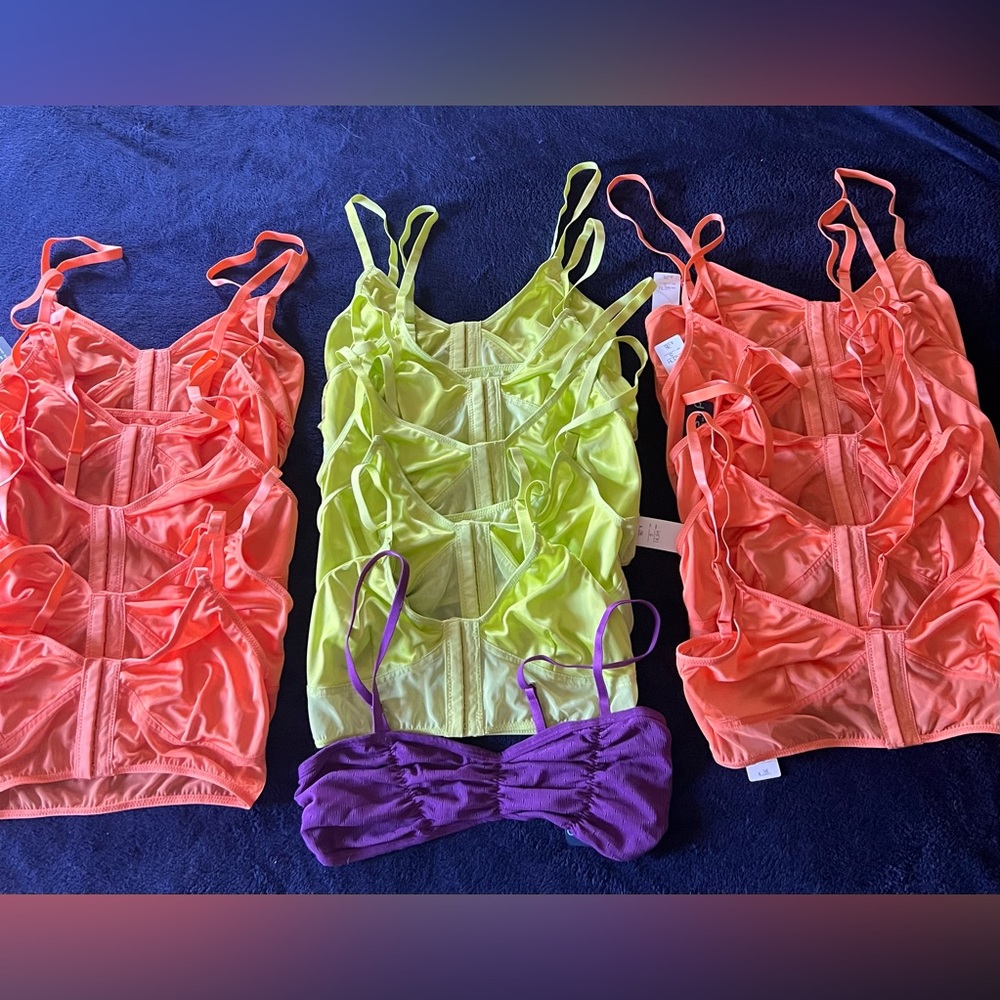 Free People bralettes bulk of 40 assorted colors.